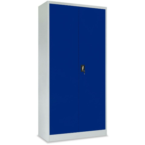 Lager|Zwei Stahlschrank - 195x120x60 - Tür RAL 5010 / Korpus RAL 7047