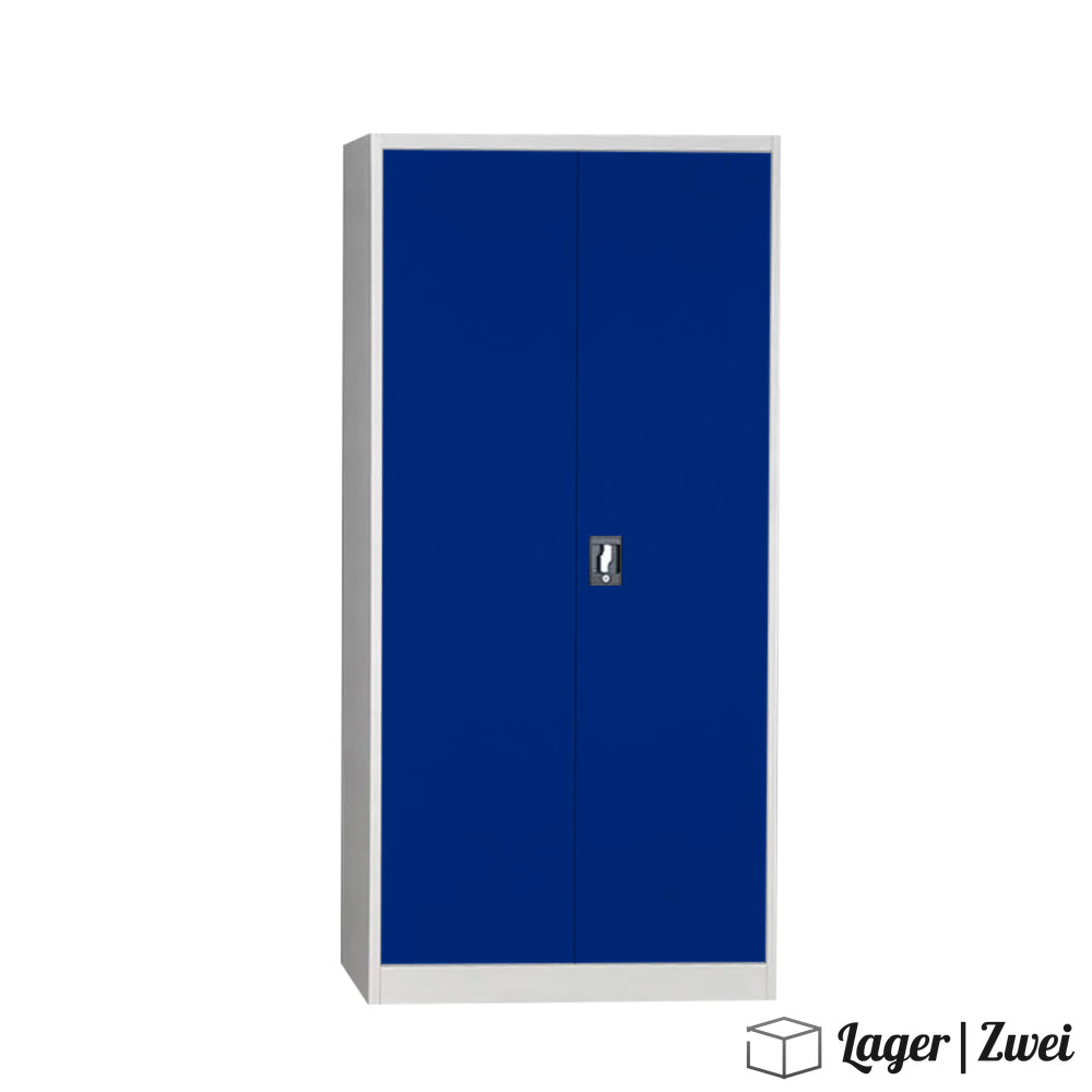 Lager|Zwei Stahlschrank - 195*100*50 - Tür RAL 5010 / Korpus RAL 7047