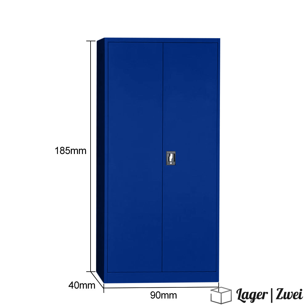 Lager|Zwei Stahlschrank - 185*90*40 - Tür RAL 5010 / Korpus RAL 5010