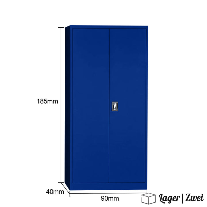 Lager|Zwei Stahlschrank - 185*90*40 - Tür RAL 5010 / Korpus RAL 5010
