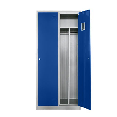 Lager|Zwei 2-fach Umkleideschrank Spind - 185*60*50 - Tür RAL 5010 / Korpus RAL 7047