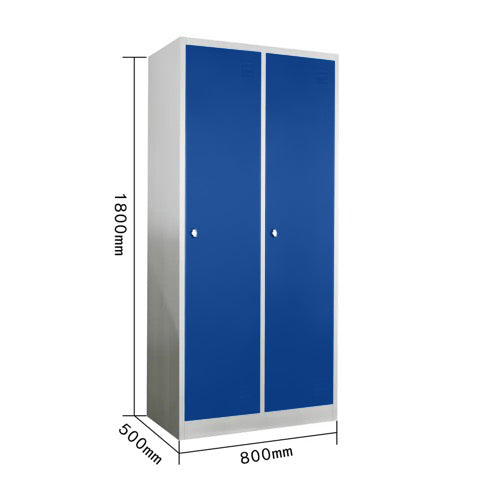 Lager|Zwei 2-fach Umkleideschrank Spind - 185*60*50 - Tür RAL 5010 / Korpus RAL 7047