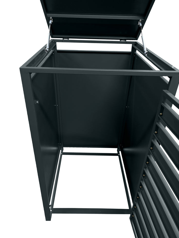 Lager|Zwei Mülltonnenbox Mülltonnenhaus für 240L-Behälter - 116*68*80 - Tür RAL 7016 / Korpus RAL 7016