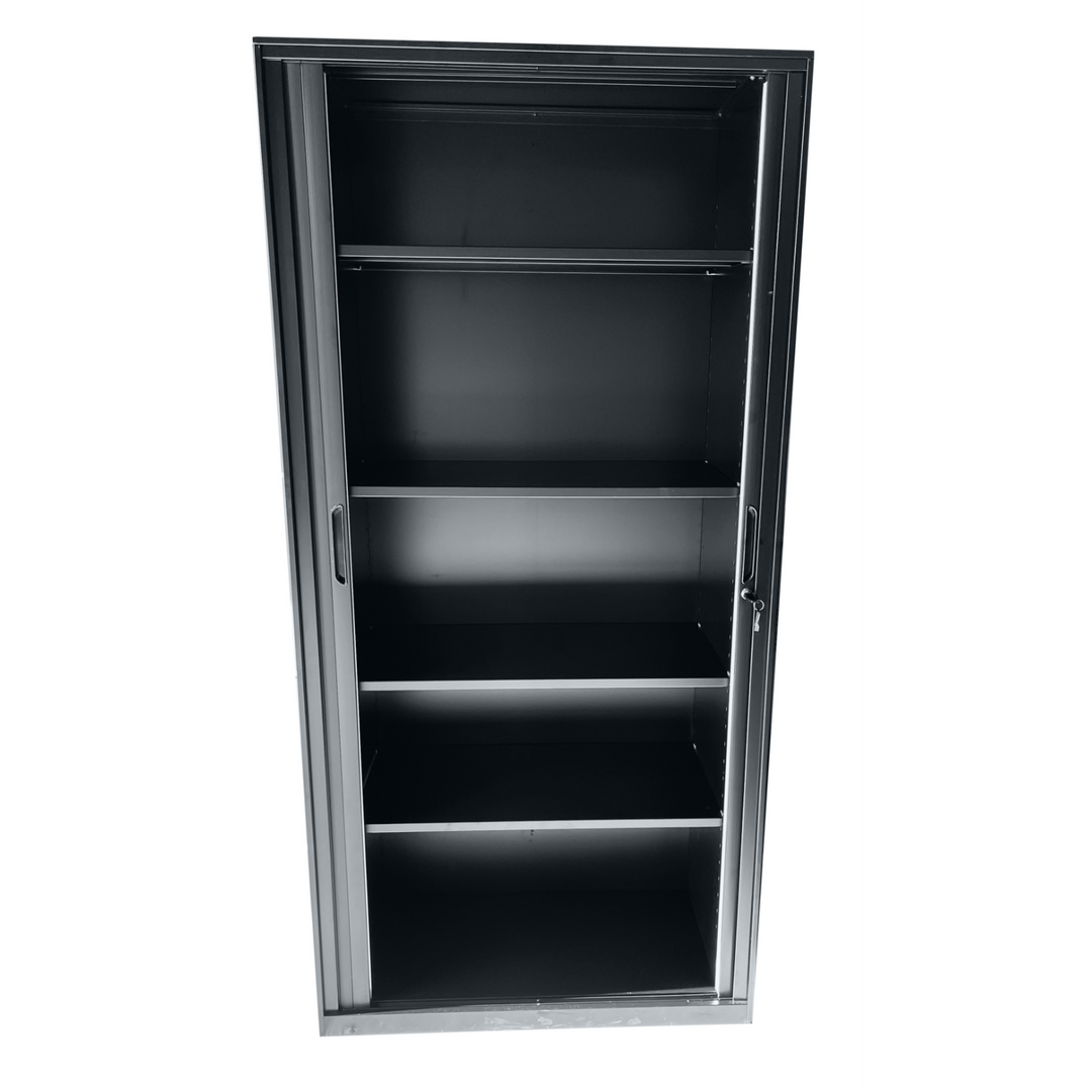 Lager|Zwei Stahlschrank - 185*90*45 - Tür RAL 9005 / Korpus RAL 9005