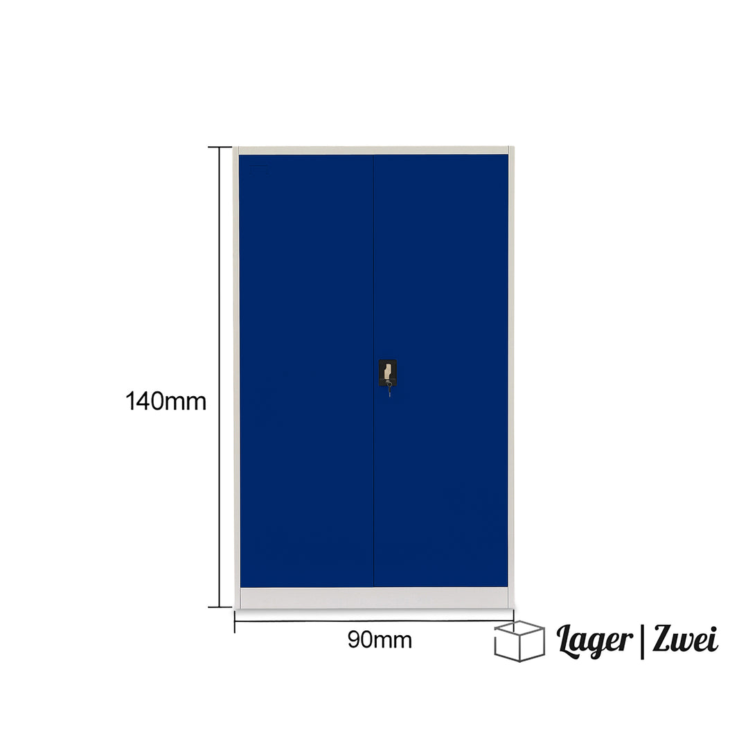 Lager|Zwei Stahlschrank - 140*90*40 - Tür RAL 5010 / Korpus RAL 7047