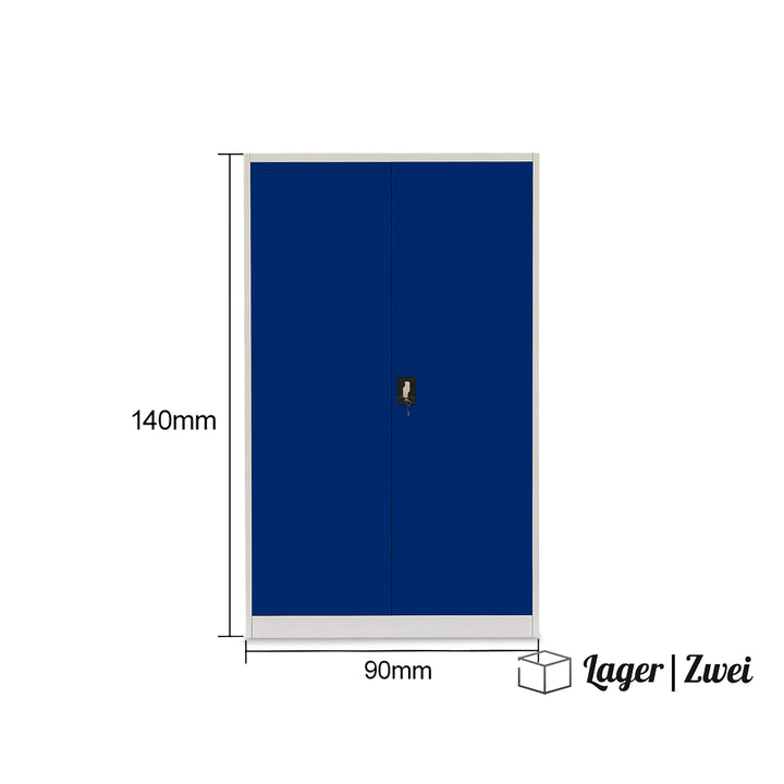 Lager|Zwei Stahlschrank - 140*90*40 - Tür RAL 5010 / Korpus RAL 7047