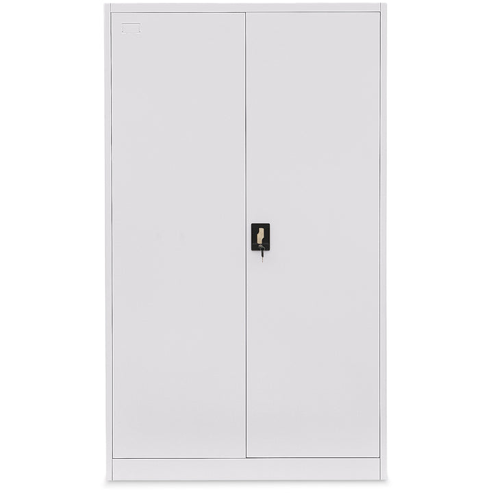 Lager|Zwei Stahlschrank - 195x120x60 - Tür RAL 7047 / Korpus RAL 7047