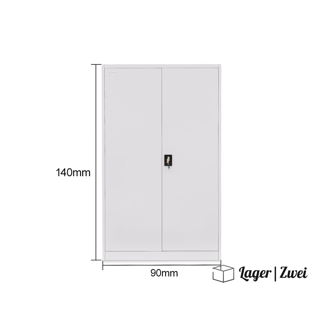 Lager|Zwei Stahlschrank - 140*90*40 - Tür RAL 7047 / Korpus RAL 7047