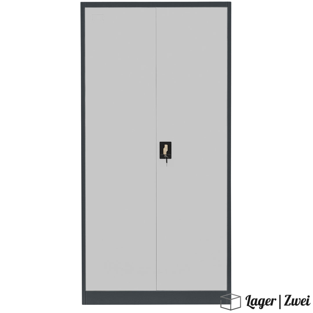 Lager|Zwei Stahlschrank - 185*90*40 - Tür RAL 7047 / Korpus RAL 7016