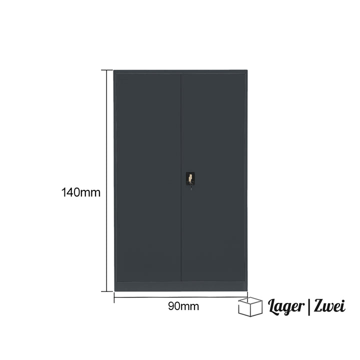 Lager|Zwei Stahlschrank - 140*90*40 - Tür RAL 7016 / Korpus RAL 7016