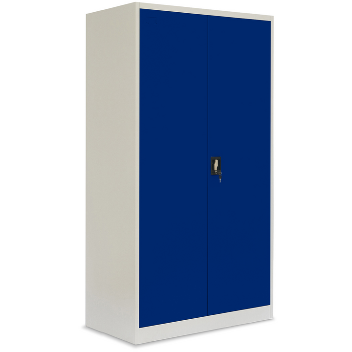 Lager|Zwei Stahlschrank - 185*90*40 - Tür RAL 5010 / Korpus RAL 7047