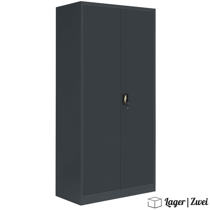 Lager|Zwei Stahlschrank - 195*100*50 - Tür RAL 7016 / Korpus RAL 7016