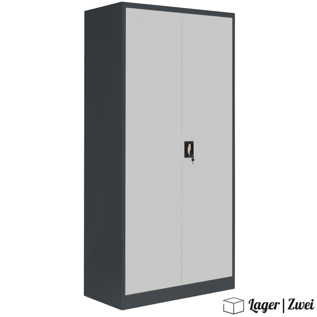 Lager|Zwei Stahlschrank - 185*90*40 - Tür RAL 7047 / Korpus RAL 7016