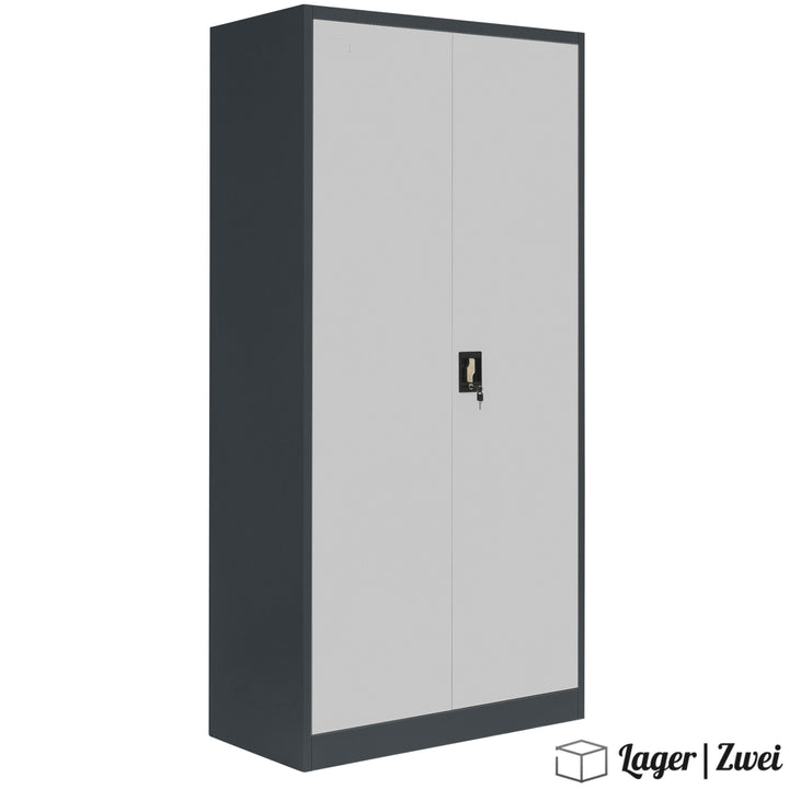 Lager|Zwei Stahlschrank - 185*90*40 - Tür RAL 7047 / Korpus RAL 7016