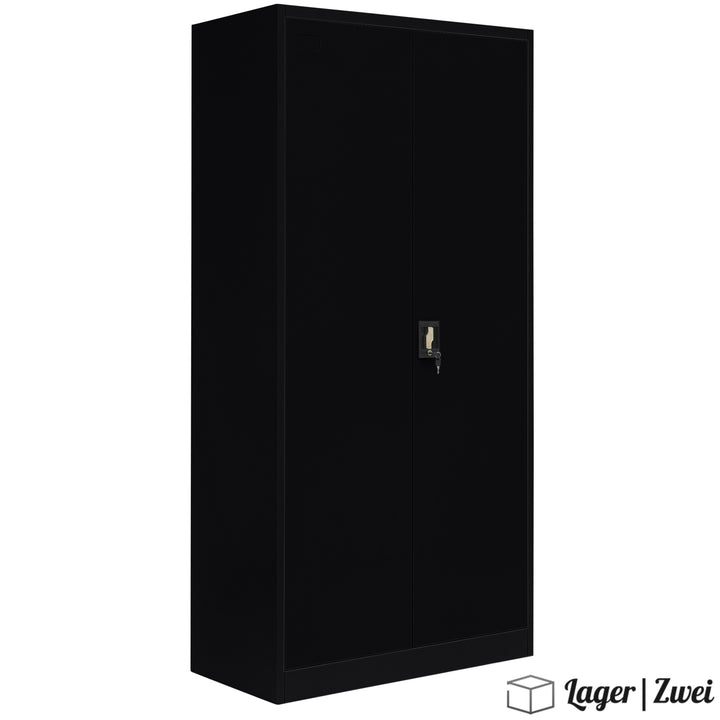 Lager|Zwei Stahlschrank - 185*90*40 - Tür RAL 9005 / Korpus RAL 9005