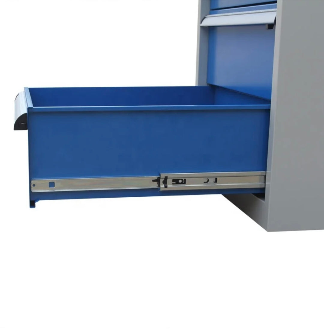 Lager|Zwei Profi Werkbank mit Schubladenschrank - 150*80*75 - Schubladen RAL 5010 / Korpus RAL 7047