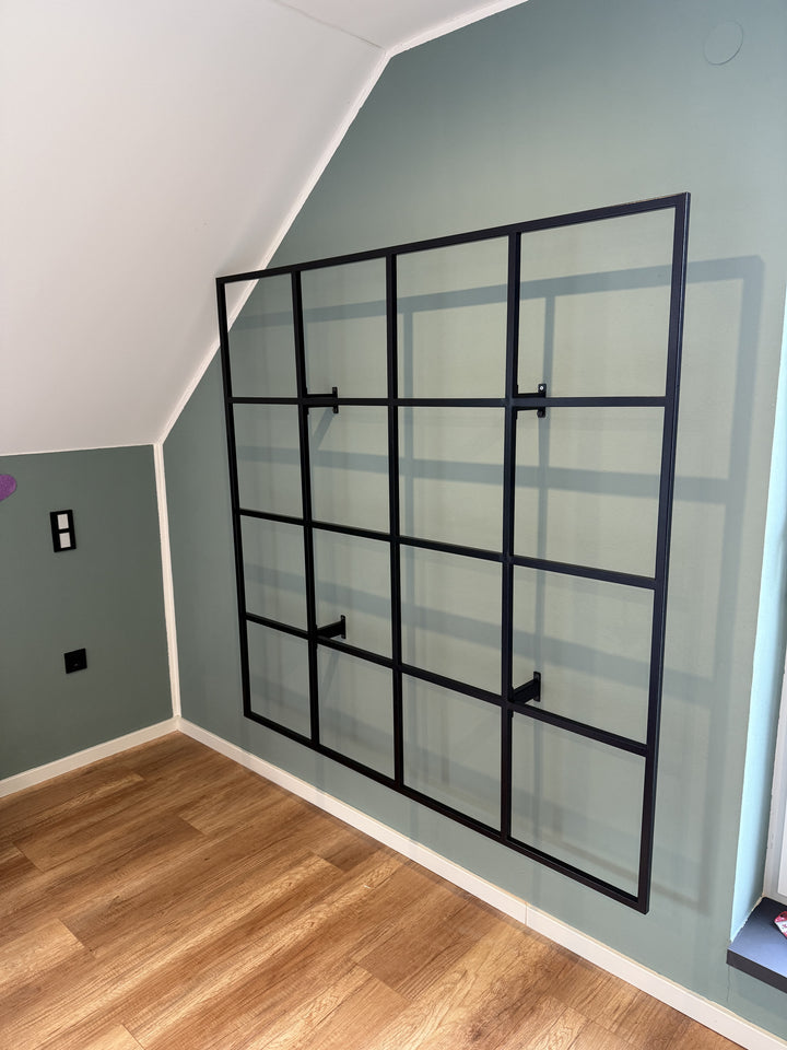 Lager|Zwei Metallregal Pinnwand "Lilli" incl. 5 Ablageböden - 150*150 - RAL 9005 strukturiert