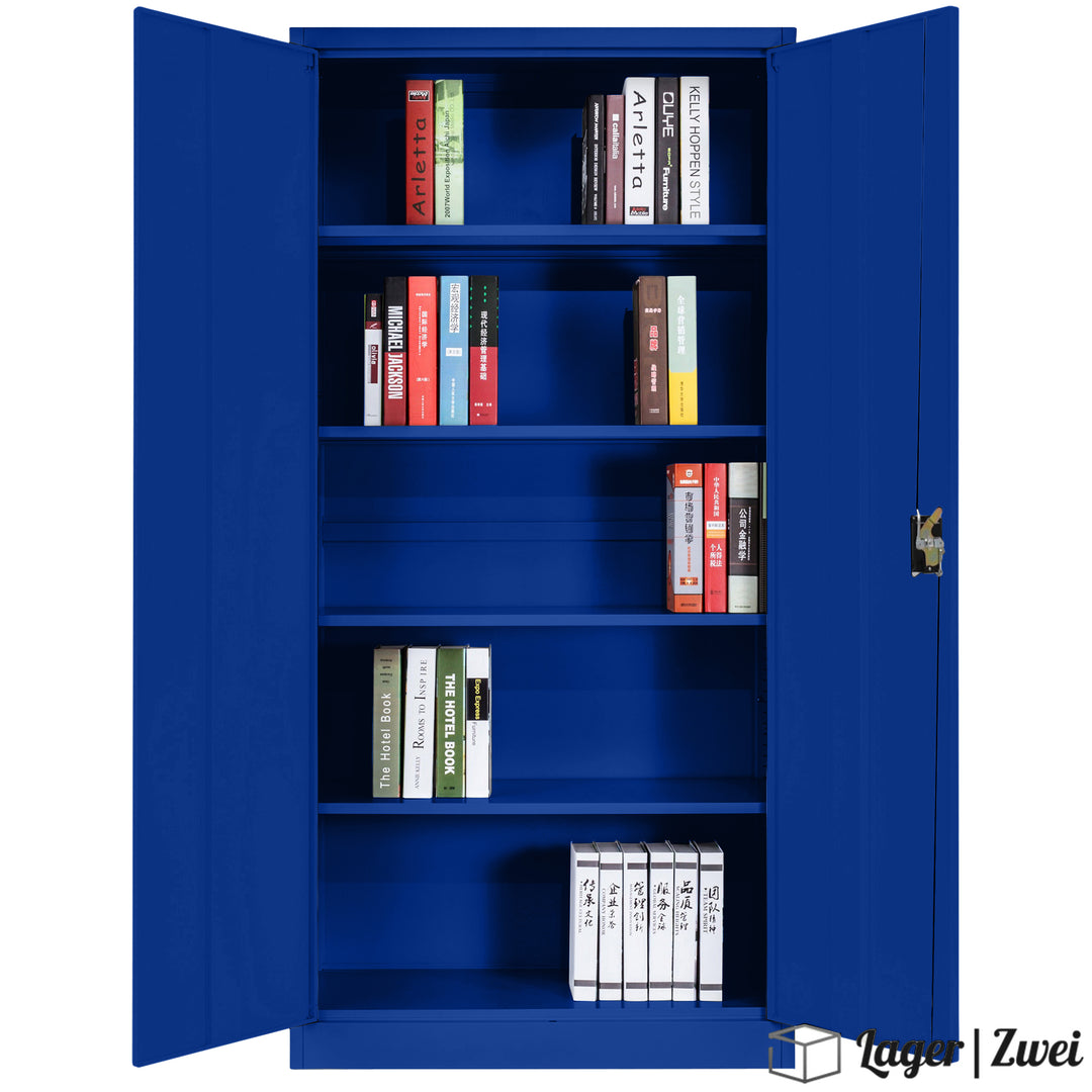 Lager|Zwei Stahlschrank - 185*90*40 - Tür RAL 5010 / Korpus RAL 5010