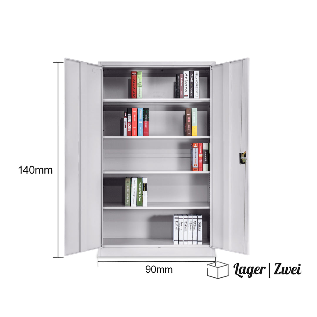 Lager|Zwei Stahlschrank - 140*90*40 - Tür RAL 7047 / Korpus RAL 7047