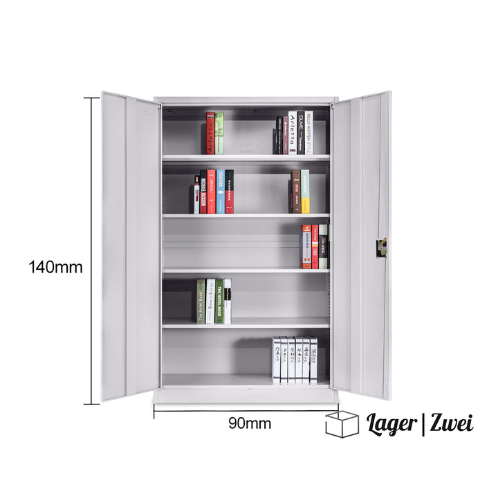 Lager|Zwei Stahlschrank - 140*90*40 - Tür RAL 7047 / Korpus RAL 7047