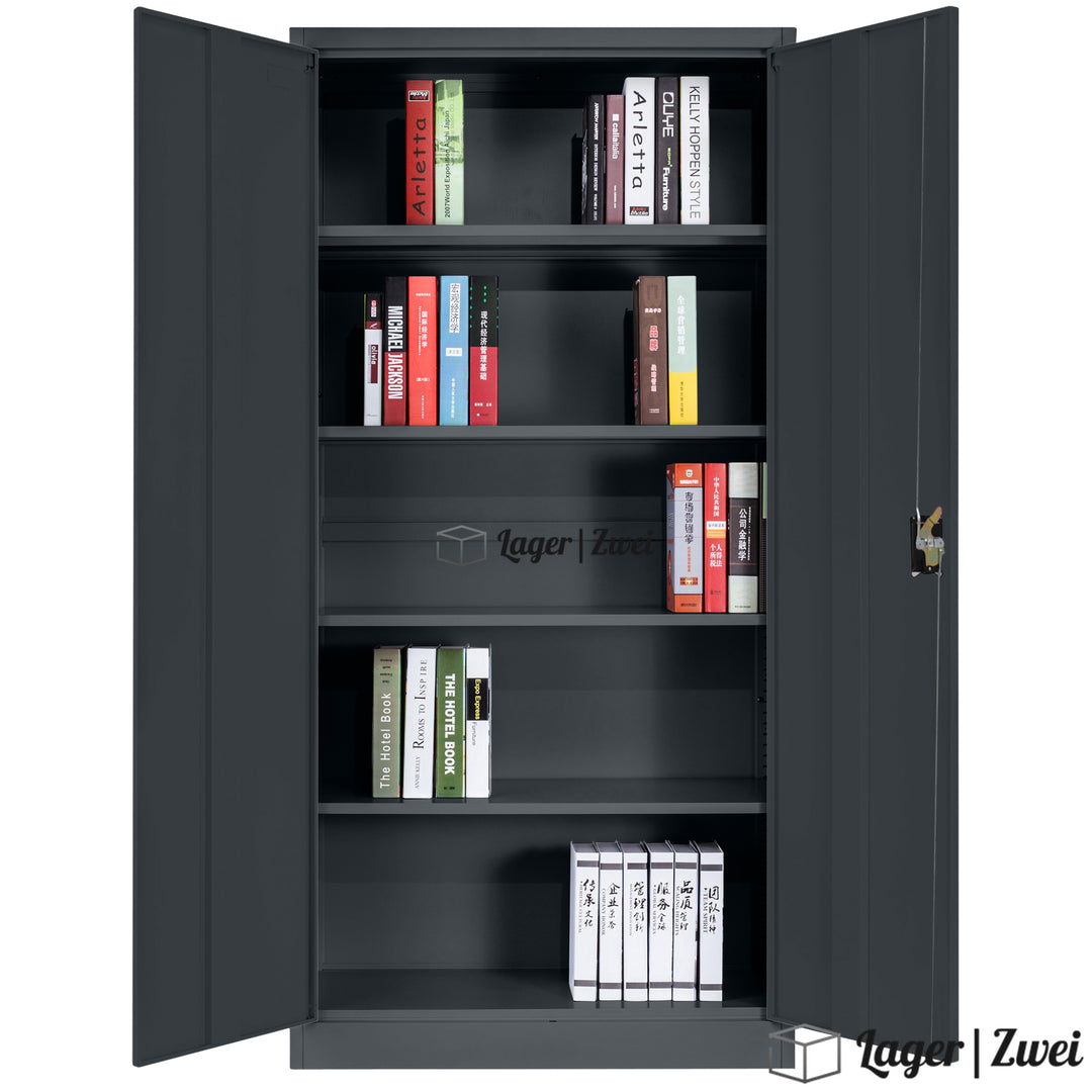 Lager|Zwei Stahlschrank - 195*120*60 - Tür RAL 7016 / Korpus RAL 7016