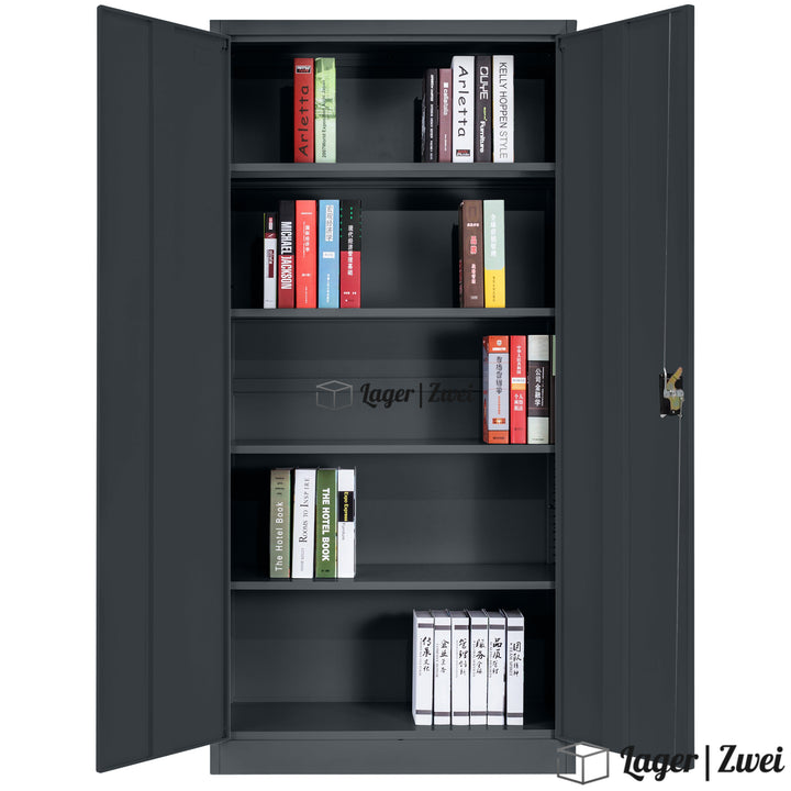 Lager|Zwei Stahlschrank - 195*100*50 - Tür RAL 7016 / Korpus RAL 7016