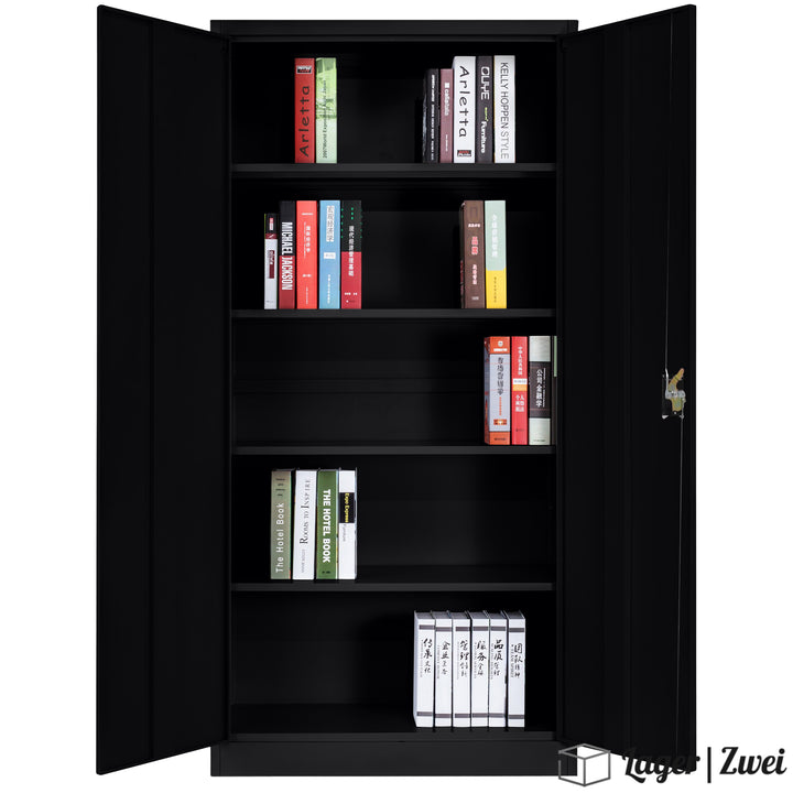 Lager|Zwei Stahlschrank - 185*90*40 - Tür RAL 9005 / Korpus RAL 9005