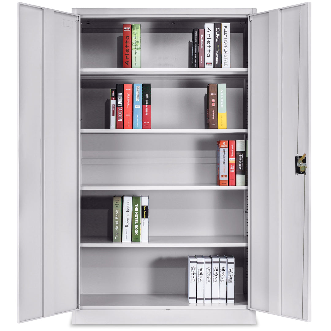 Lager|Zwei Stahlschrank - 195*100*50 - Tür RAL 7047 / Korpus RAL 7047