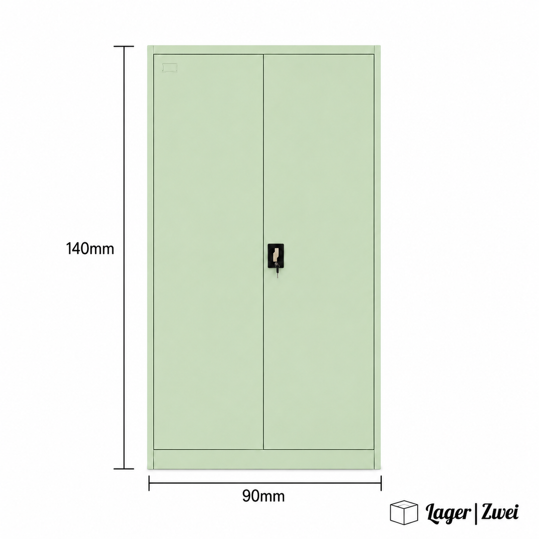 Lager|Zwei Stahlschrank - 140*90*40 - Tür RAL 6019 / Korpus RAL 6019