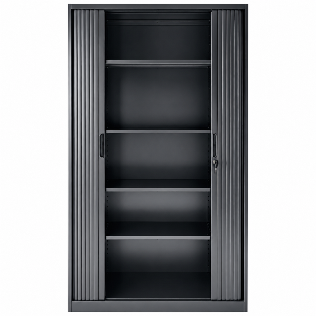 Lager|Zwei Stahlschrank - 185*90*45 - Tür RAL 9005 / Korpus RAL 9005