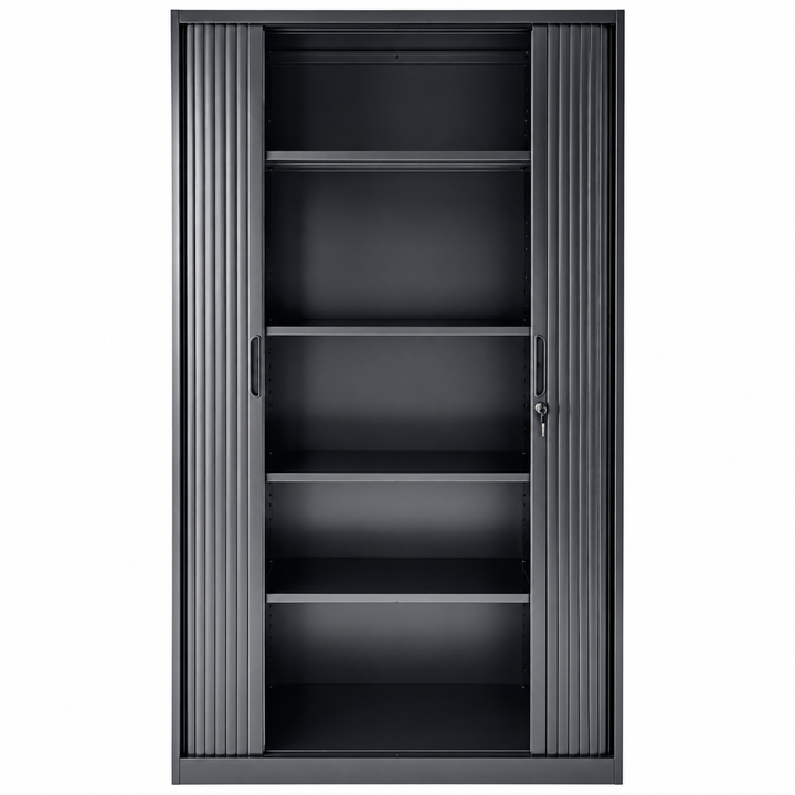 Lager|Zwei Stahlschrank - 185*90*45 - Tür RAL 9005 / Korpus RAL 9005
