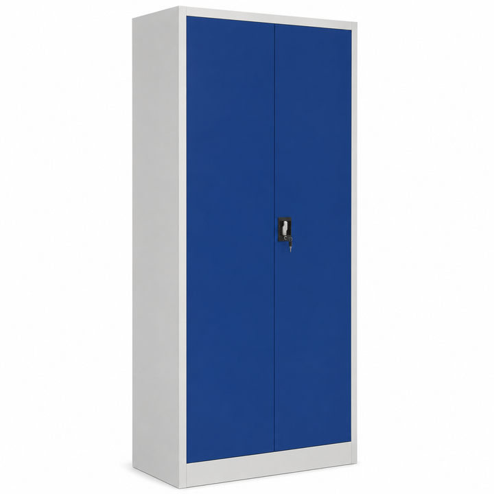 Lager|Zwei Stahlschrank - 195*100*50 - Tür RAL 5010 / Korpus RAL 7047